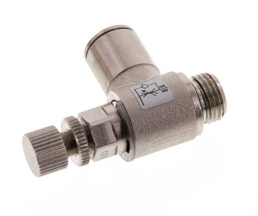 Flow Control Valve Meter-Out Elbow 10 mm - G1/4'' Brass Knurled Screw
