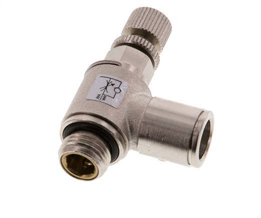 Flow Control Valve Meter-Out Elbow 10 mm - G1/4'' Brass Knurled Screw