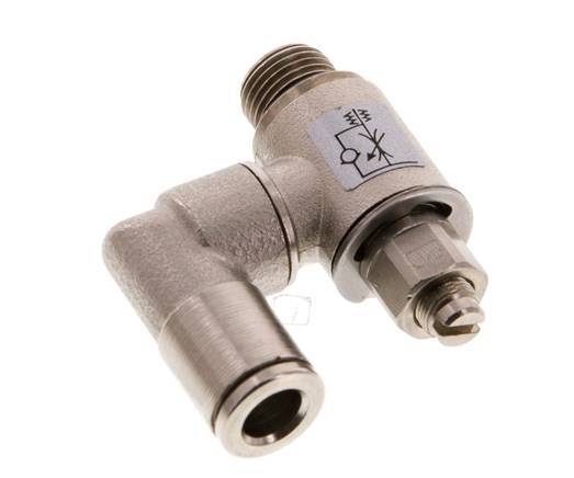 Flow Control Valve Meter-Out Rotatable 6 mm - G1/8'' Brass Slotted Screw