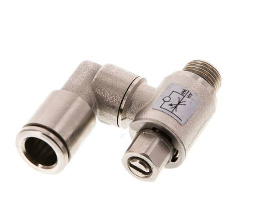 Flow Control Valve Meter-Out Rotatable 8 mm - G1/8'' Brass Slotted Screw
