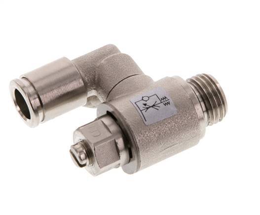 Flow Control Valve Meter-Out Rotatable 8 mm - G1/4'' Brass Slotted Screw