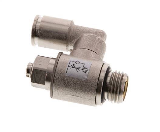 Flow Control Valve Meter-Out Rotatable 8 mm - G1/4'' Brass Slotted Screw