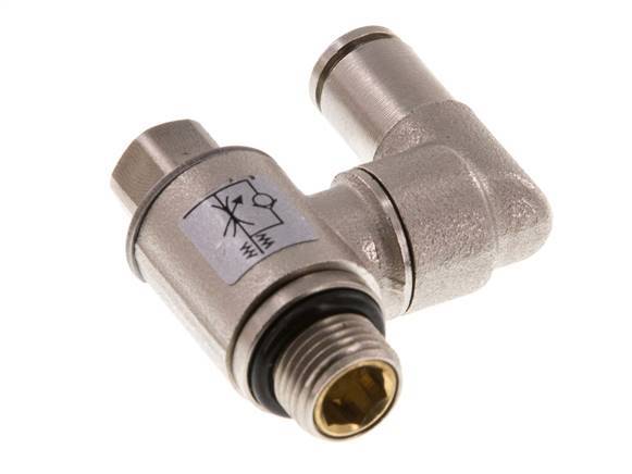 Flow Control Valve Meter-In Rotatable 4 mm - G1/8'' Brass Slotted Screw