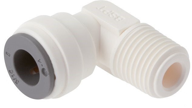 8mm x R1/4'' 90deg Elbow Push-in Fitting with Male Threads POM EPDM [5 Pieces]