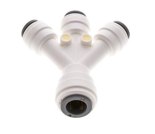 1/4'' x 3/8'' Double Y Push-in Fitting POM EPDM 3 Outlets [2 Pieces]