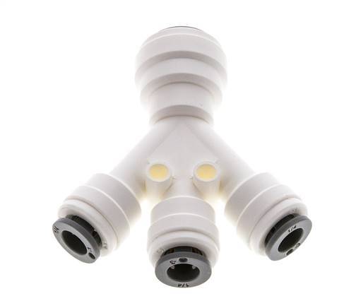 1/4'' x 3/8'' Double Y Push-in Fitting POM EPDM 3 Outlets [2 Pieces]