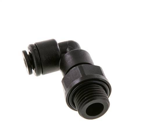 4mm x G1/4'' 90deg Elbow Push-in Fitting with Male Threads POM NBR Rotatable [2 Pieces]
