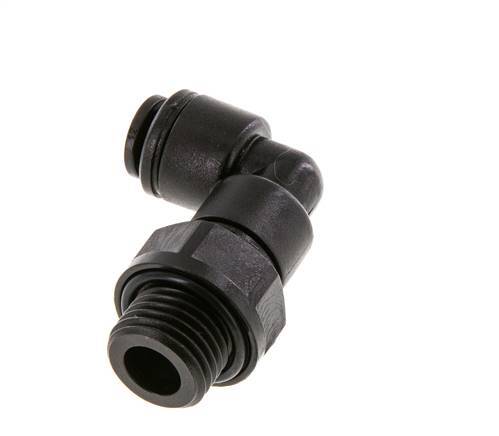 4mm x G1/4'' 90deg Elbow Push-in Fitting with Male Threads POM NBR Rotatable [2 Pieces]