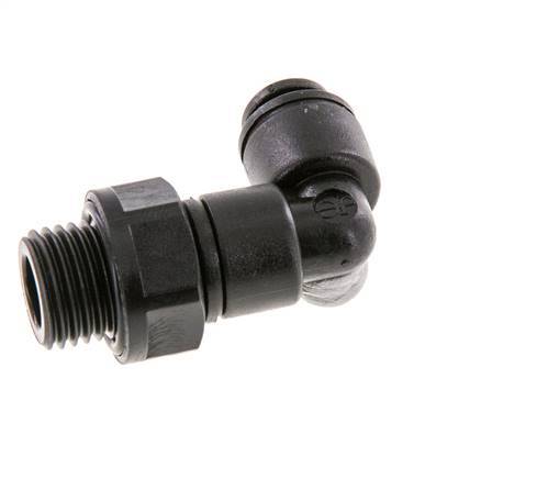 5mm x G1/4'' 90deg Elbow Push-in Fitting with Male Threads POM NBR Rotatable [2 Pieces]
