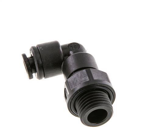 5mm x G1/4'' 90deg Elbow Push-in Fitting with Male Threads POM NBR Rotatable [2 Pieces]