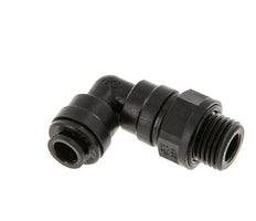 6mm x G1/4'' 90deg Elbow Push-in Fitting with Male Threads POM NBR Rotatable [2 Pieces]