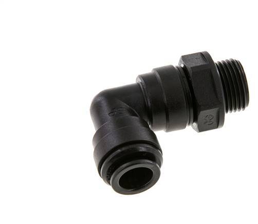 10mm x G3/8'' 90deg Elbow Push-in Fitting with Male Threads POM NBR Rotatable