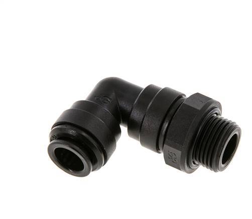 10mm x G3/8'' 90deg Elbow Push-in Fitting with Male Threads POM NBR Rotatable