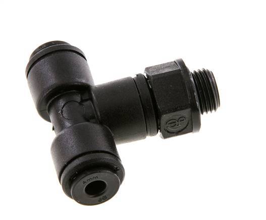 4mm x G1/8'' Inline Tee Push-in Fitting with Male Threads POM NBR FDA Rotatable [2 Pieces]