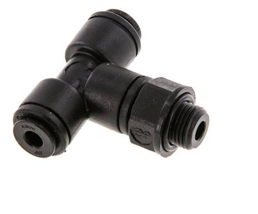 4mm x G1/8'' Inline Tee Push-in Fitting with Male Threads POM NBR FDA Rotatable [2 Pieces]
