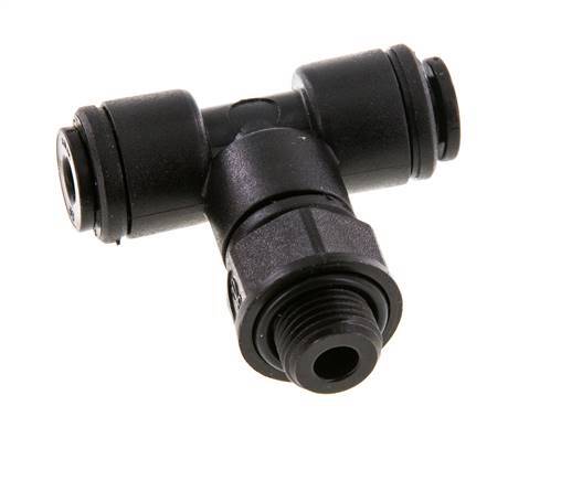 4mm x G1/8'' Inline Tee Push-in Fitting with Male Threads POM NBR FDA Rotatable [2 Pieces]