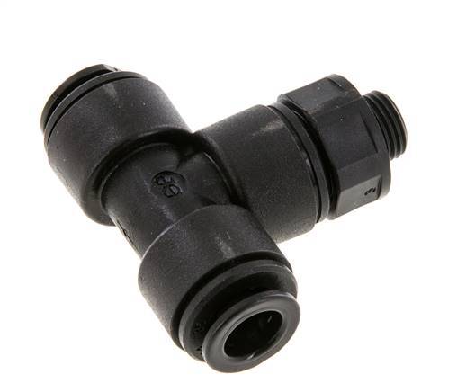 8mm x G1/8'' Inline Tee Push-in Fitting with Male Threads POM NBR FDA Rotatable