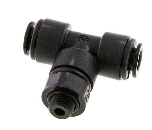 8mm x G1/8'' Inline Tee Push-in Fitting with Male Threads POM NBR FDA Rotatable