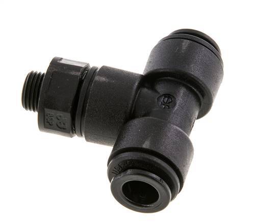 8mm x G1/8'' Inline Tee Push-in Fitting with Male Threads POM NBR FDA Rotatable