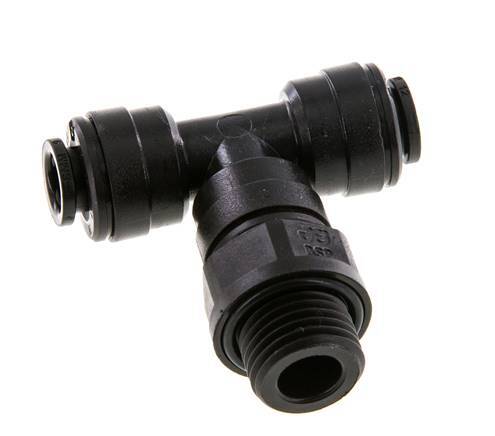 6mm x G1/4'' Inline Tee Push-in Fitting with Male Threads POM NBR FDA Rotatable