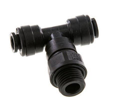 6mm x G1/4'' Inline Tee Push-in Fitting with Male Threads POM NBR FDA Rotatable