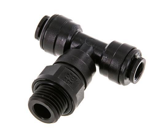 6mm x G1/4'' Inline Tee Push-in Fitting with Male Threads POM NBR FDA Rotatable