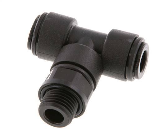 8mm x G1/4'' Inline Tee Push-in Fitting with Male Threads POM NBR FDA Rotatable