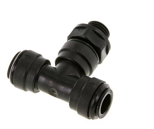 10mm x G1/4'' Inline Tee Push-in Fitting with Male Threads POM NBR FDA Rotatable
