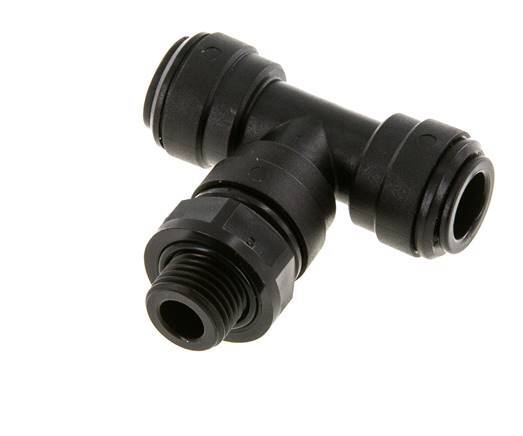 10mm x G1/4'' Inline Tee Push-in Fitting with Male Threads POM NBR FDA Rotatable