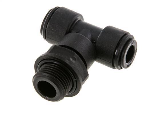 8mm x G3/8'' Inline Tee Push-in Fitting with Male Threads POM NBR FDA Rotatable
