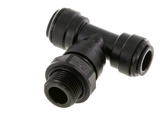 10mm x G3/8'' Inline Tee Push-in Fitting with Male Threads POM NBR FDA Rotatable