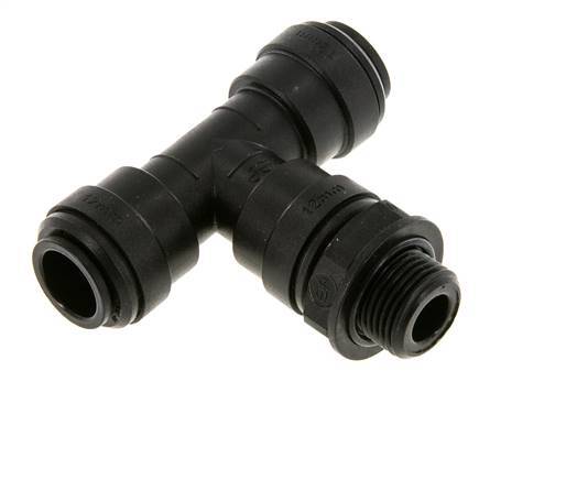 12mm x G3/8'' Inline Tee Push-in Fitting with Male Threads POM NBR FDA Rotatable