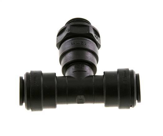 12mm x G3/8'' Inline Tee Push-in Fitting with Male Threads POM NBR FDA Rotatable
