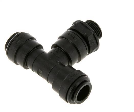 12mm x G3/8'' Inline Tee Push-in Fitting with Male Threads POM NBR FDA Rotatable
