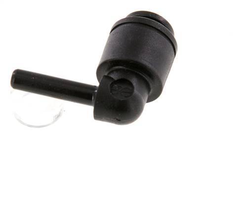 4mm x 4mm 90deg Elbow Push-in Fitting with Plug-in POM NBR [2 Pieces]