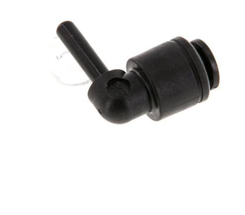 4mm x 4mm 90deg Elbow Push-in Fitting with Plug-in POM NBR [2 Pieces]