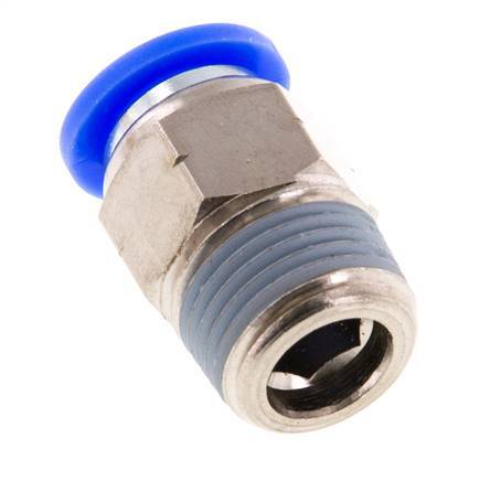 3/8'' x 3/8'' NPT Push-in Fitting with Male Threads Brass/PBT NBR [2 Pieces]