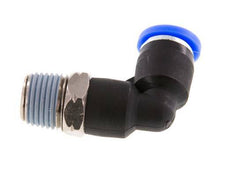 5/32'' x 1/8'' NPT 90deg Elbow Push-in Fitting with Male Threads Brass/PBT NBR Rotatable [2 Pieces]