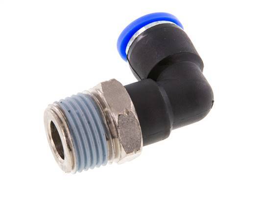 5/16'' x 3/8'' NPT 90deg Elbow Push-in Fitting with Male Threads Brass/PBT NBR Rotatable [2 Pieces]