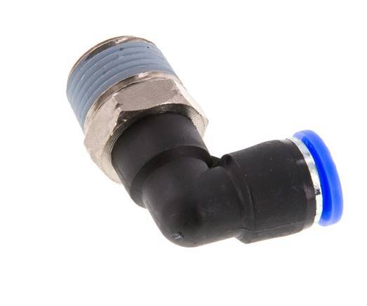 5/16'' x 3/8'' NPT 90deg Elbow Push-in Fitting with Male Threads Brass/PBT NBR Rotatable [2 Pieces]