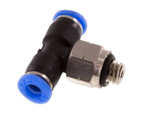 1/8'' x UNF 10-32 Inline Tee Push-in Fitting Brass/PBT NBR Rotatable [2 Pieces]