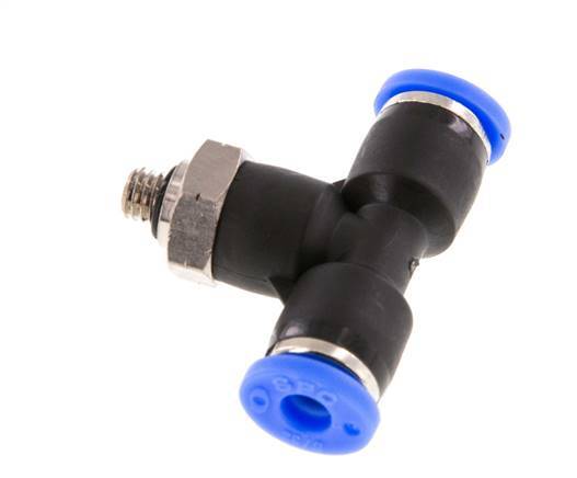 5/32'' x UNF 10-32 Inline Tee Push-in Fitting Brass/PBT NBR Rotatable [2 Pieces]