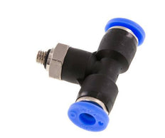 3/16'' x UNF 10-32 Inline Tee Push-in Fitting Brass/PBT NBR Rotatable [2 Pieces]