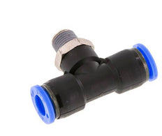 5/16'' x 1/8'' NPT Inline Tee Push-in Fitting with Male Threads Brass/PBT NBR Rotatable [2 Pieces]