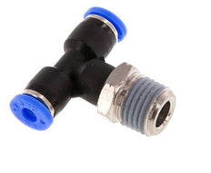 5/32'' x 1/4'' NPT Inline Tee Push-in Fitting with Male Threads Brass/PBT NBR Rotatable [2 Pieces]