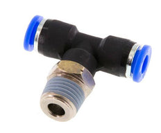 1/4'' x 1/4'' NPT Inline Tee Push-in Fitting with Male Threads Brass/PBT NBR Rotatable [2 Pieces]