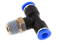 1/4'' x 1/4'' NPT Inline Tee Push-in Fitting with Male Threads Brass/PBT NBR Rotatable [2 Pieces]