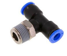 5/16'' x 3/8'' NPT Inline Tee Push-in Fitting with Male Threads Brass/PBT NBR Rotatable [2 Pieces]