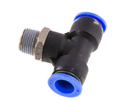 1/2'' x 3/8'' NPT Inline Tee Push-in Fitting with Male Threads Brass/PBT NBR Rotatable