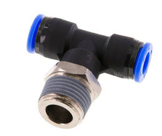3/8'' x 1/2'' NPT Inline Tee Push-in Fitting with Male Threads Brass/PBT NBR Rotatable
